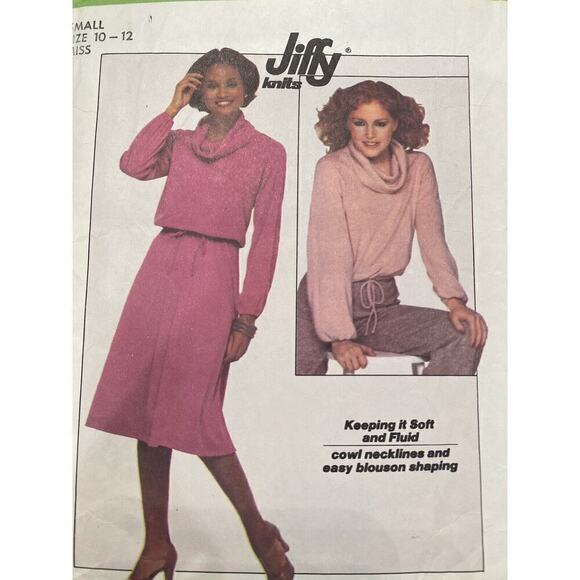 Simplicity Cut Misses Jiffy Knit Pullover Top and Skirt Sizes 10 to 12 No 8162 - Picture 2 of 10
